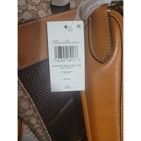 Coach Hitch Leather Monogram Backpack New w/ Tags - Picture 7 of 12